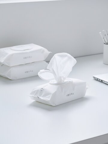 3+3 생활공작소 베이킹소다 생활 물티슈 70매