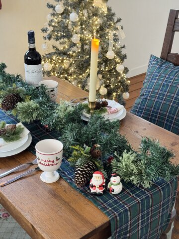 캐롤 체크 크리스마스 테이블러너