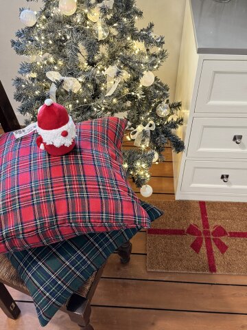 캐롤 체크 크리스마스 겨울 쿠션커버