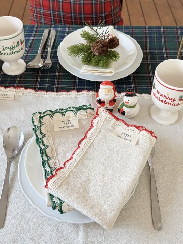 크리스마스 레이스 면 100% 키친클로스