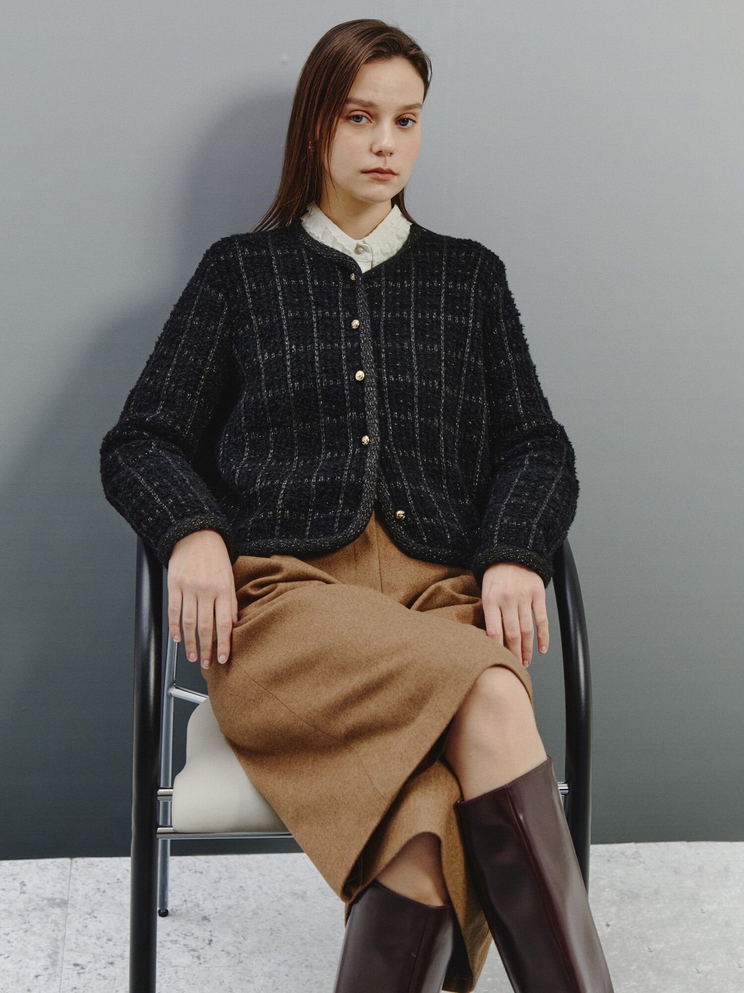 울 블렌드 하프 와이드 팬츠 (CAMEL)