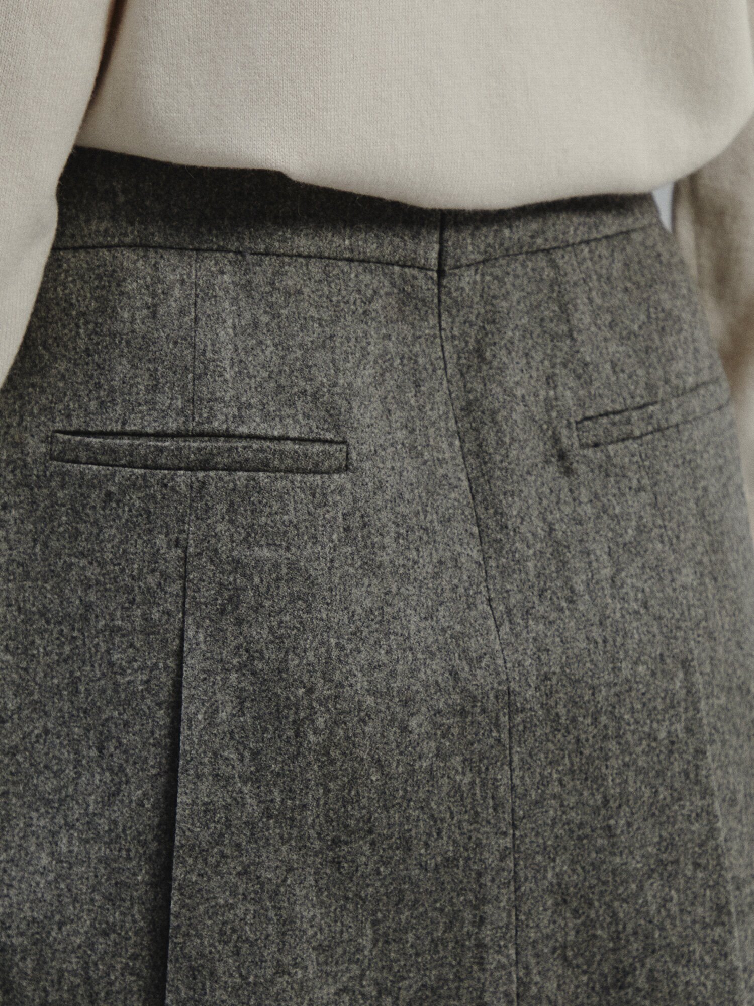 소프트 울 믹스 플리츠 스커트 (GREY)