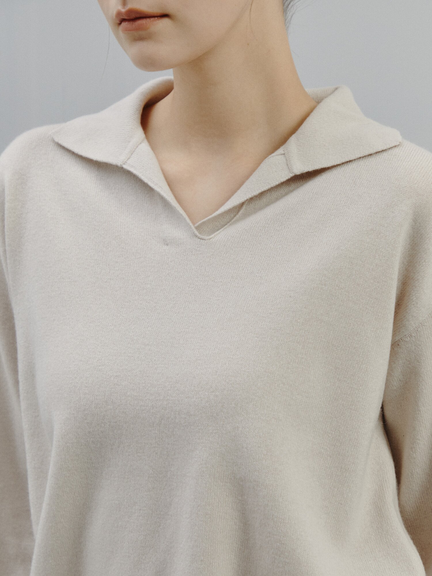 캐시미어 터치 세미 루스 핏 풀오버 (LIGHT BEIGE)