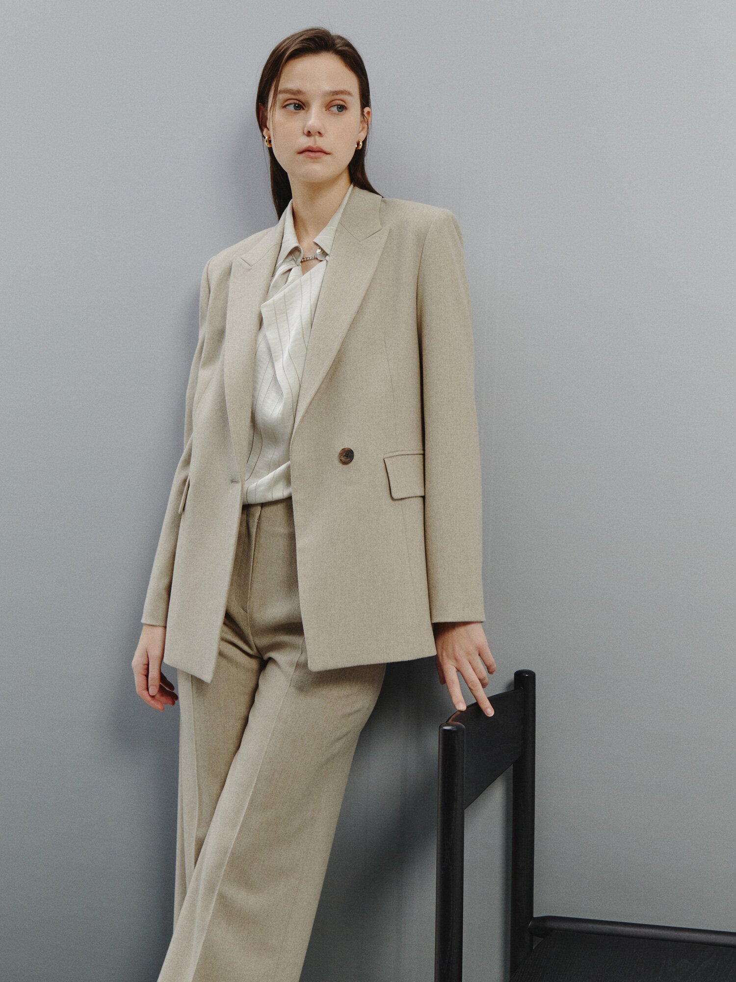 소프트 울 핏 웜 테일러드 재킷 (OATMEAL)