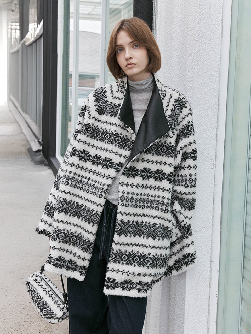 TG_Fair isle fleece jacket
