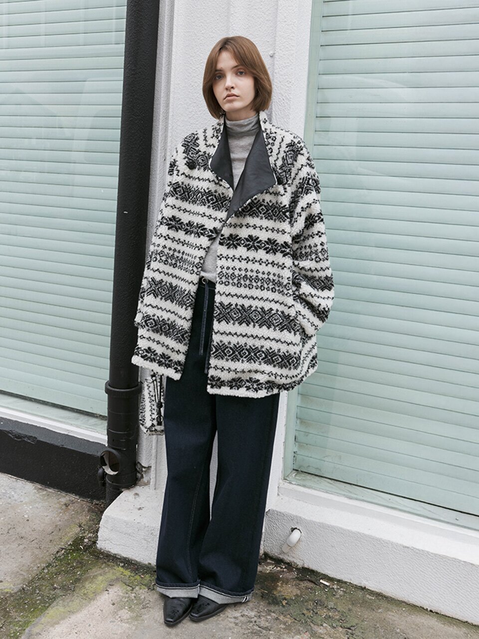 TG_Fair isle fleece jacket