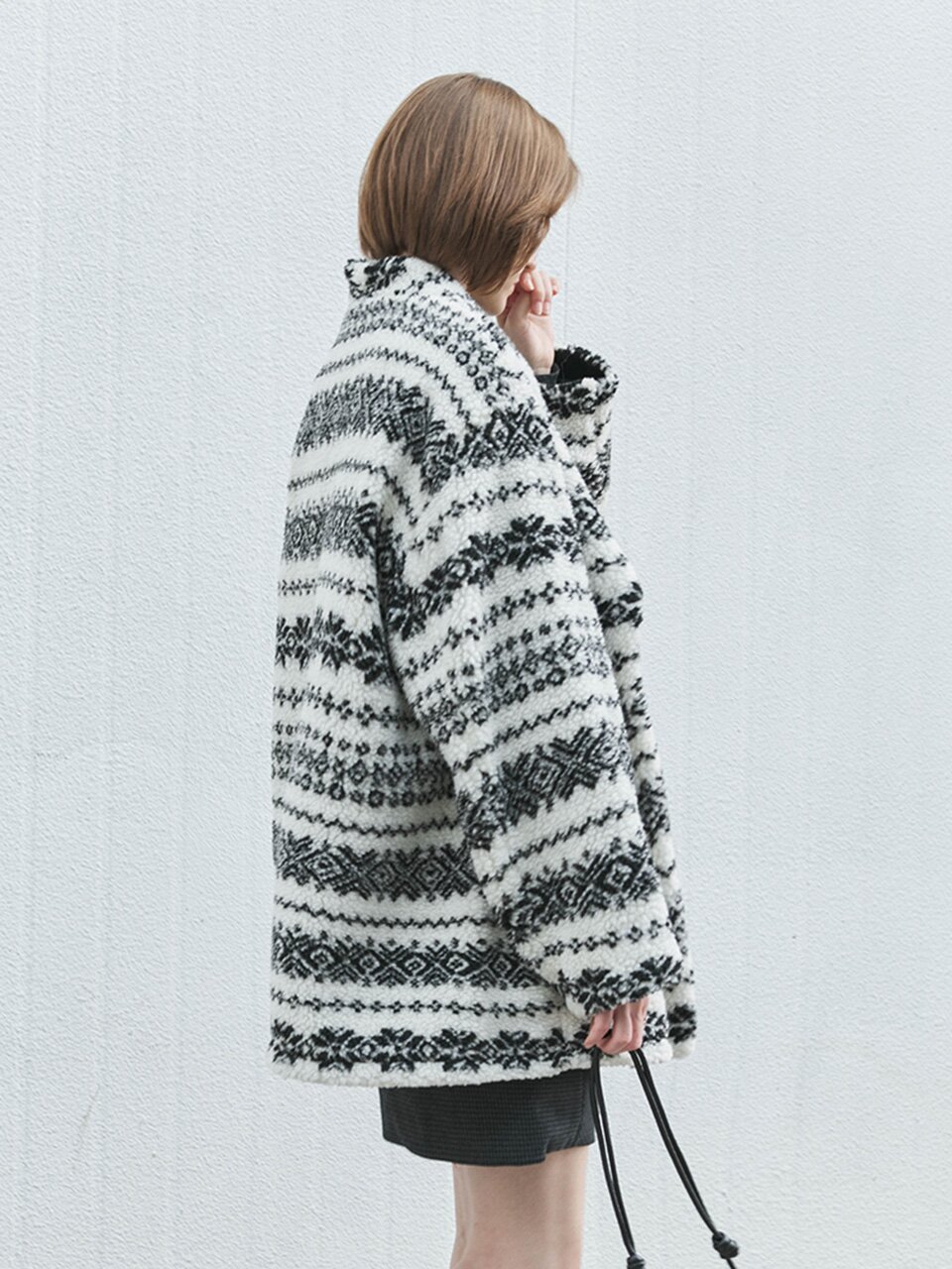 TG_Fair isle fleece jacket