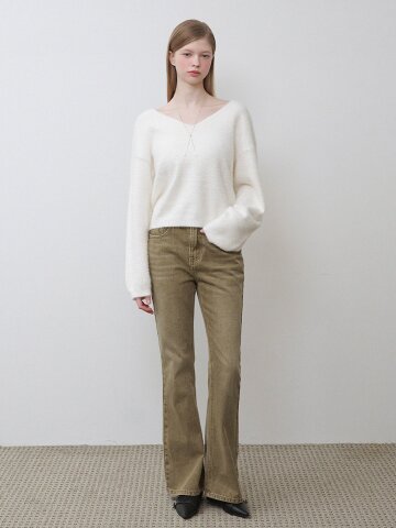 보리스 백 포인트 플레어 데님 팬츠