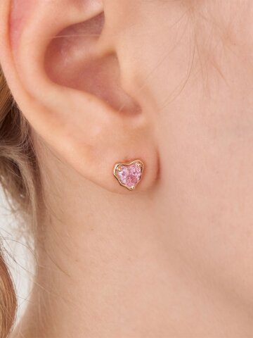 러블리 하트 귀걸이 C24EB331 (14K GOLD PLATED)
