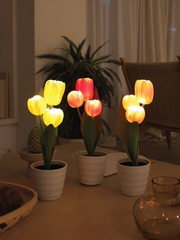 후르츠 튤립 화병 LED 무드등