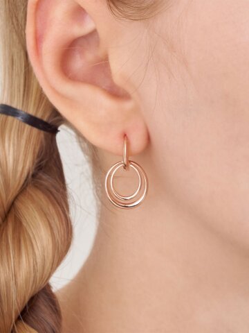 14K GF 더블 링 원터치 볼드 귀걸이 C24EGF228
