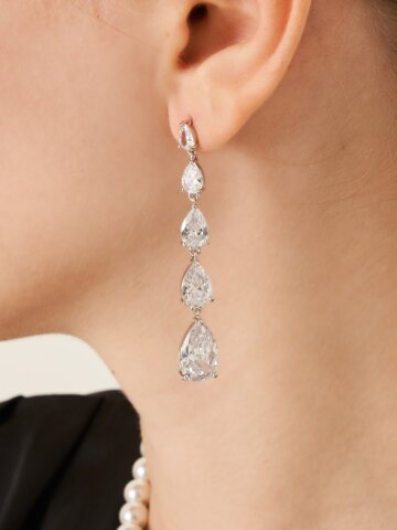 18K GF 물방울 스톤 롱 드롭 귀걸이 GI8KPEE062

