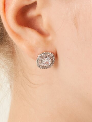 18K GF 파인 스퀘어 스톤 귀걸이 GI8KPEE065
