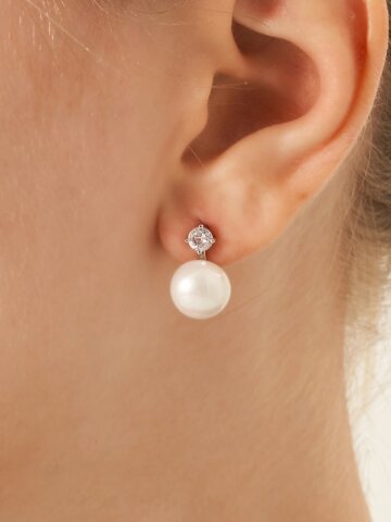 18K GF 스톤 진주 귀걸이 GI8KPEE067
