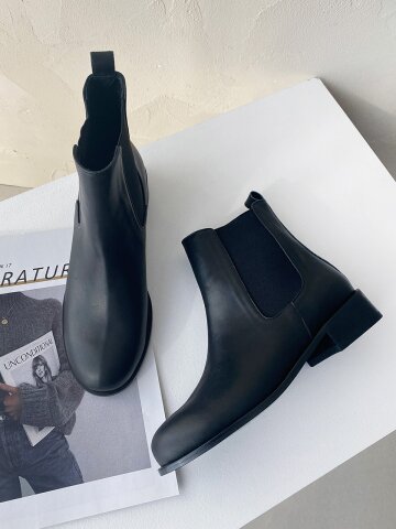 토미즈 첼시 앵클 부츠_Black 3cm ODR 219223