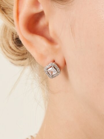 18K GF 파인 더블 스퀘어 귀걸이GI8KPEE071

