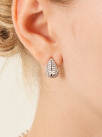 18K GF 큐빅 나뭇입 쉐입 귀걸이 GI8KPEE074

