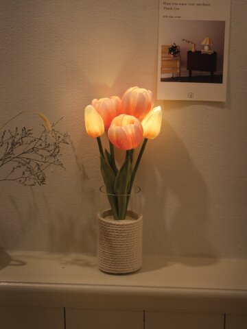 벨라 튤립 유리화병 LED 무드등