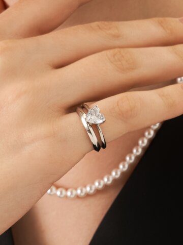 14K GOLDPLATED 파인 하트 레이어드 반지 2종 세트  GIBRWR005

