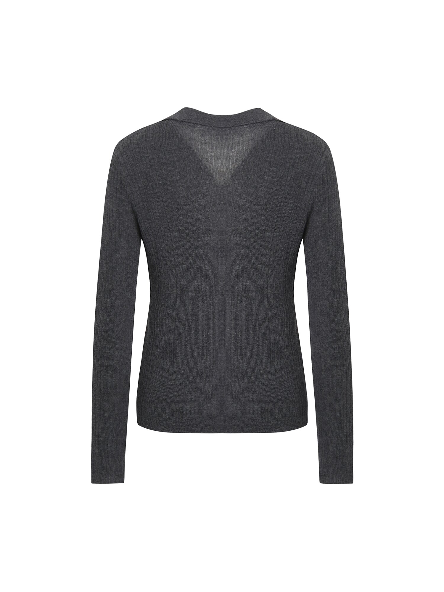 칼라넥 레이어드 풀오버 니트 (DARK GREY)