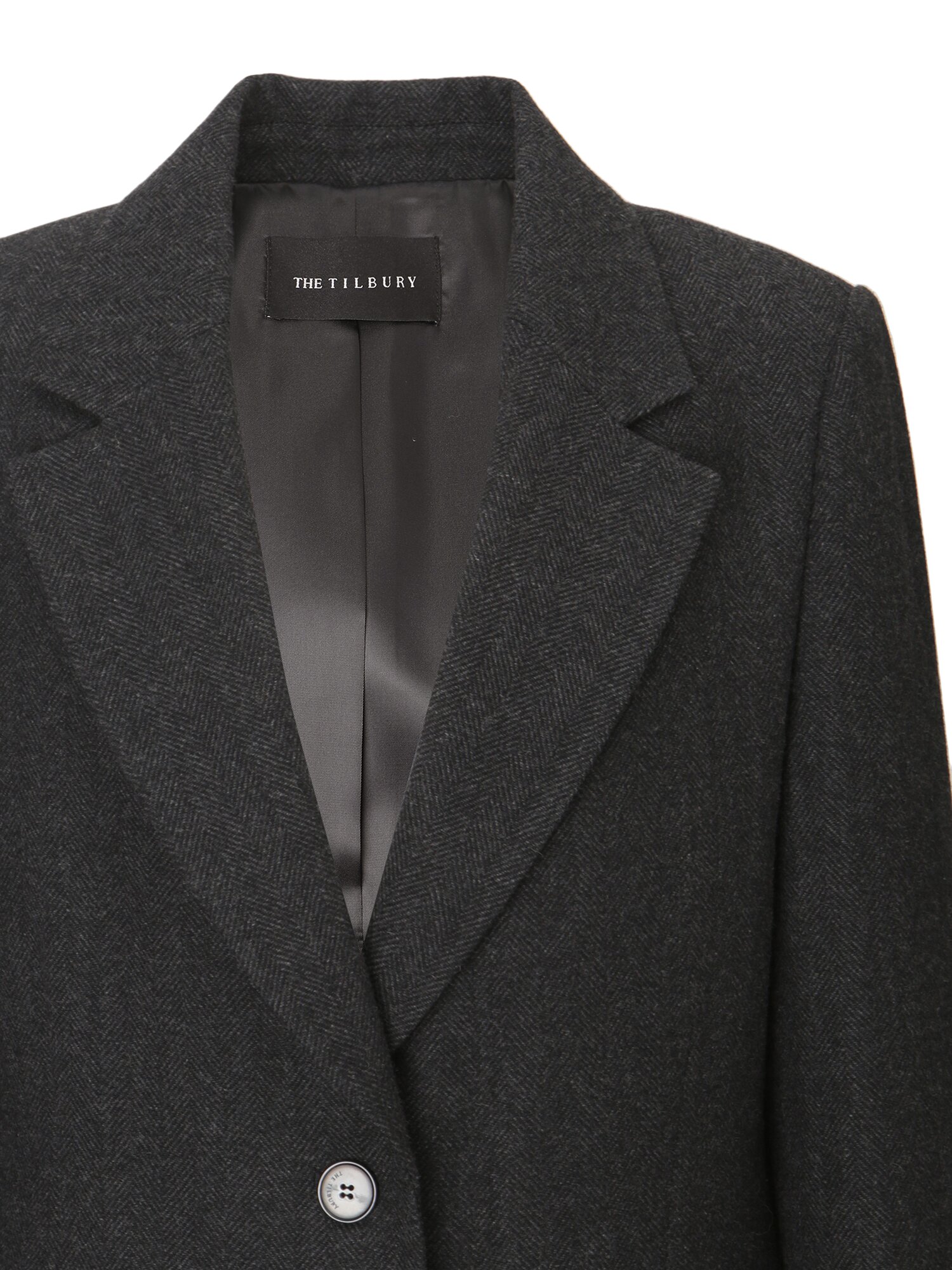울 블렌드 헤링본 투 버튼 재킷 (DARK GREY)