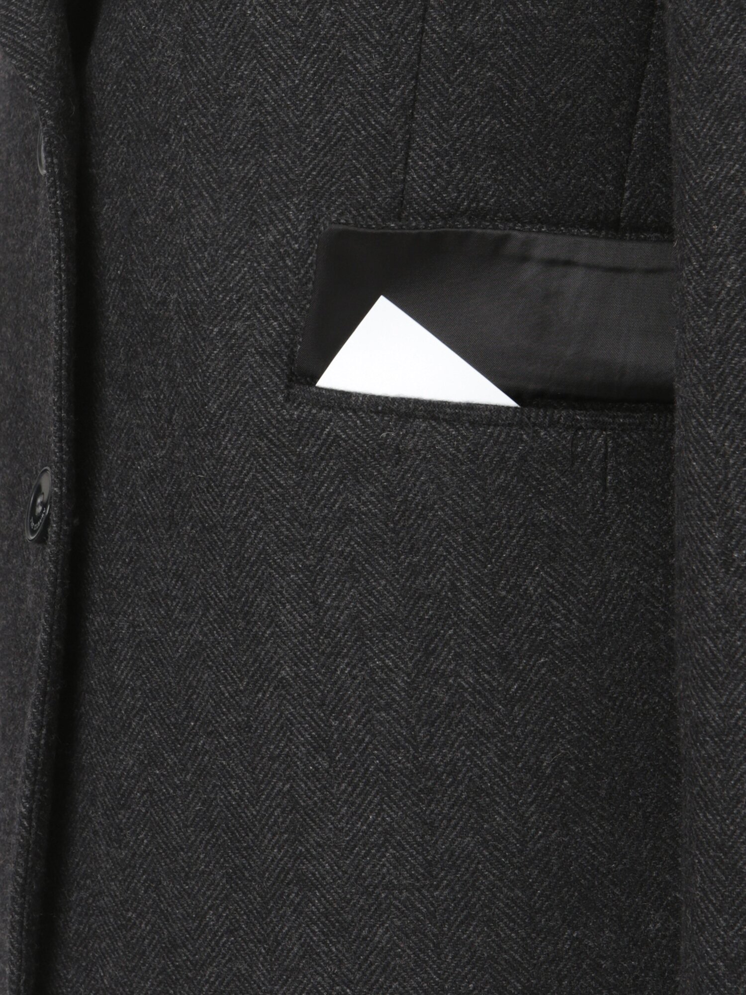 울 블렌드 헤링본 투 버튼 재킷 (DARK GREY)