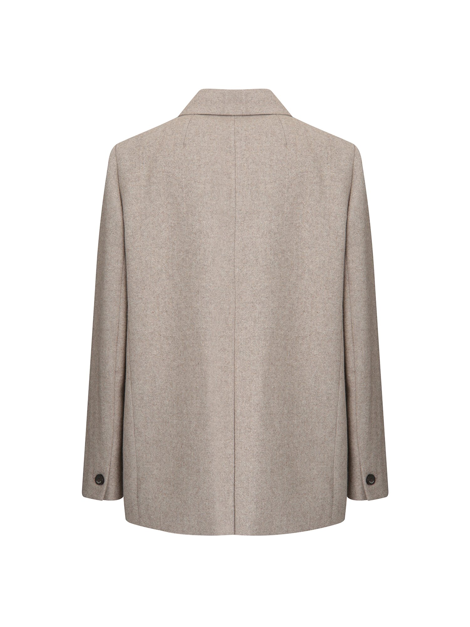 울 블렌드 헤링본 투 버튼 재킷 (BEIGE)