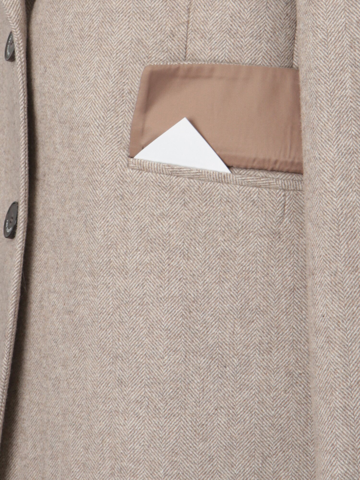 울 블렌드 헤링본 투 버튼 재킷 (BEIGE)