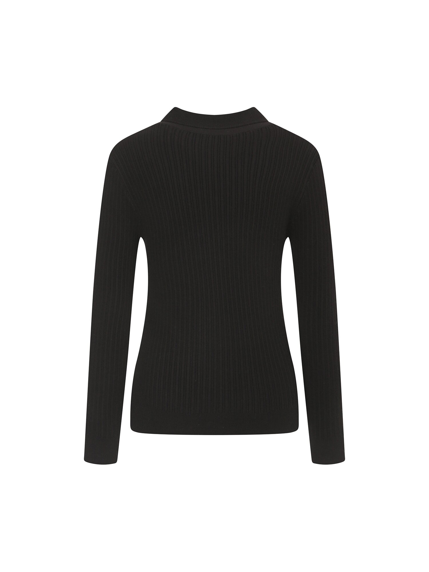 스카프넥 골지 풀오버 니트 (BLACK)