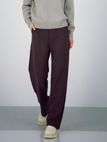 Crepe Flow Slacks _Brown