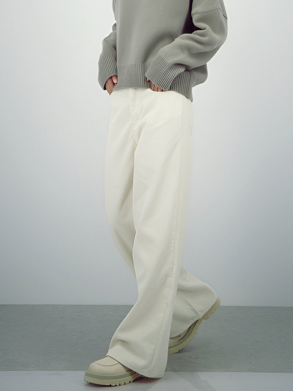 Corduroy Structure Pants _Ivory