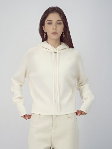 Hoodie Wool Knit _Ivory