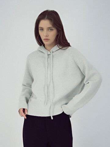 Hoodie Wool Knit _L.Grey