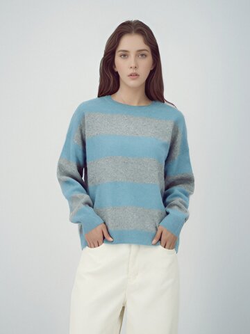 Round Wool Knit _ST.Blue