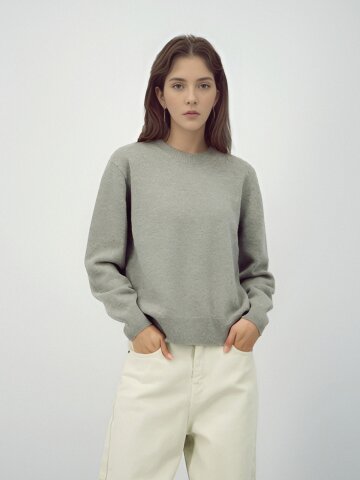 Round Wool Knit _Grey