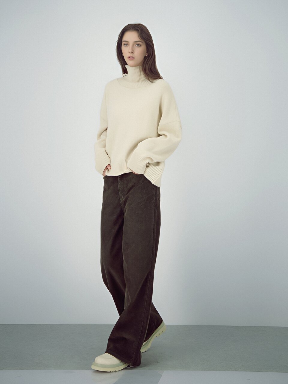 Wool Turtle Neck Knit _Oatmeal