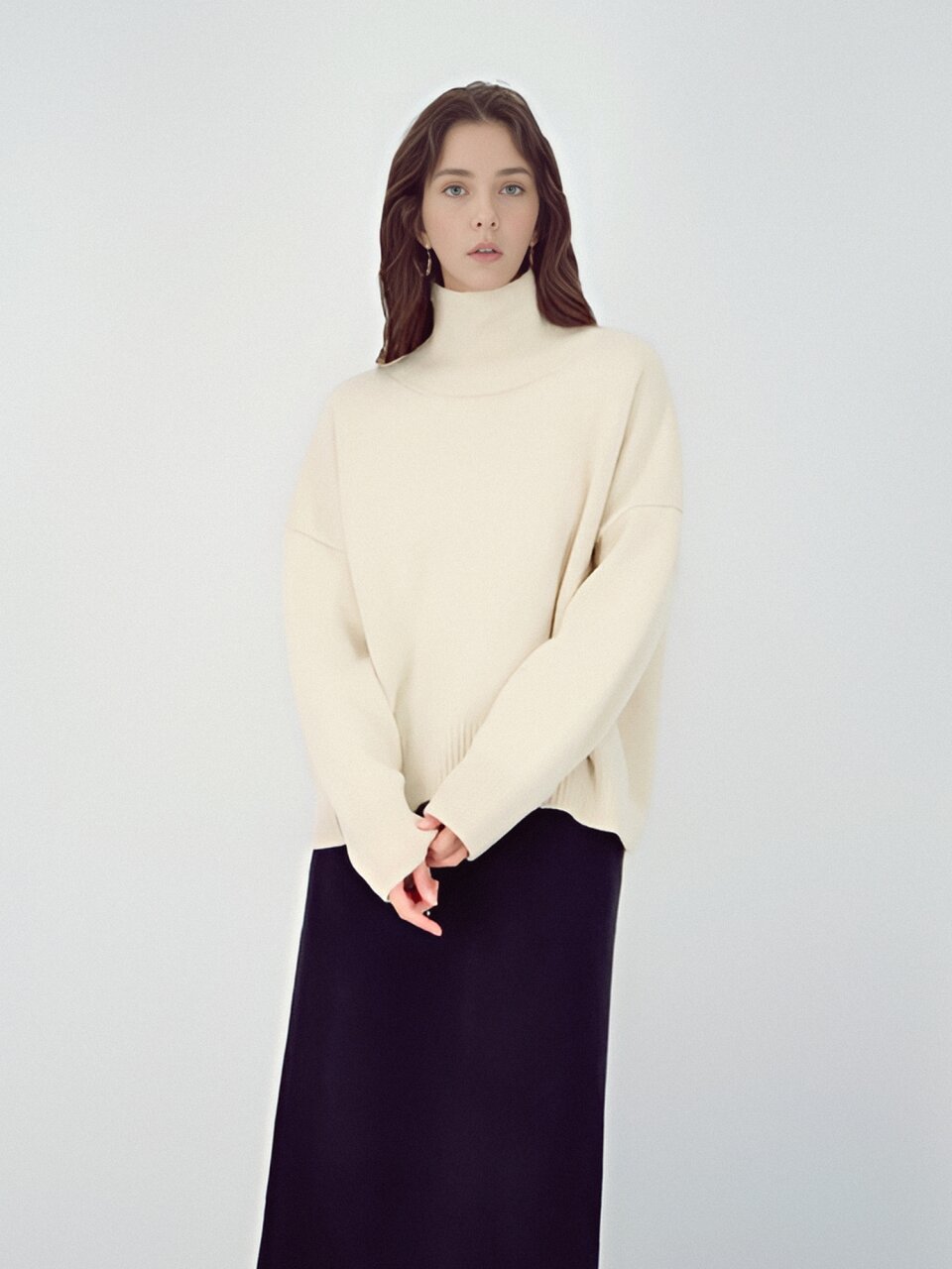 Wool Turtle Neck Knit _Oatmeal