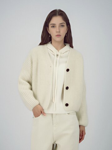 Rabbit Heavy Cardigan _Ivory