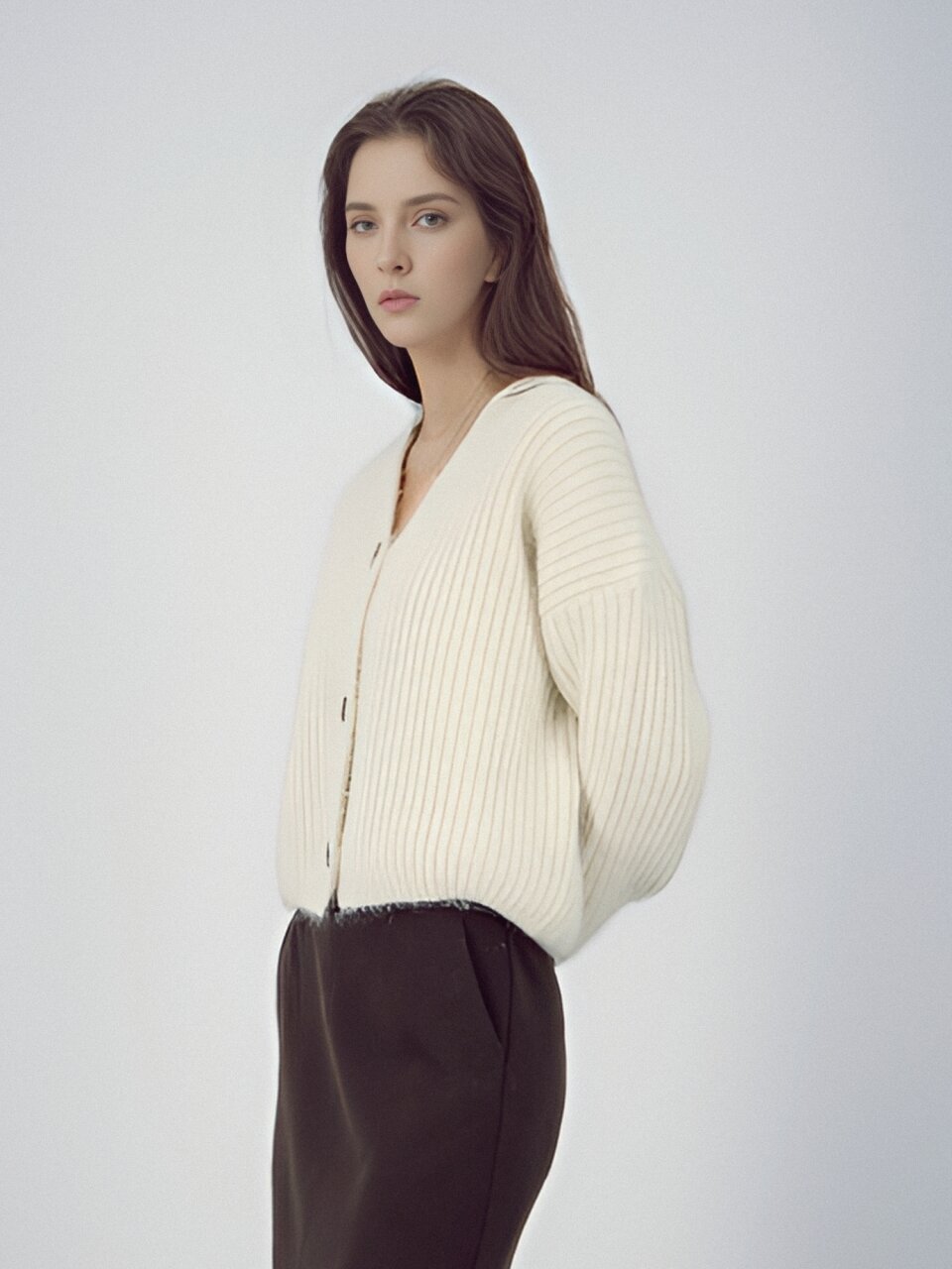 Rabbit Heavy Cardigan _Ivory
