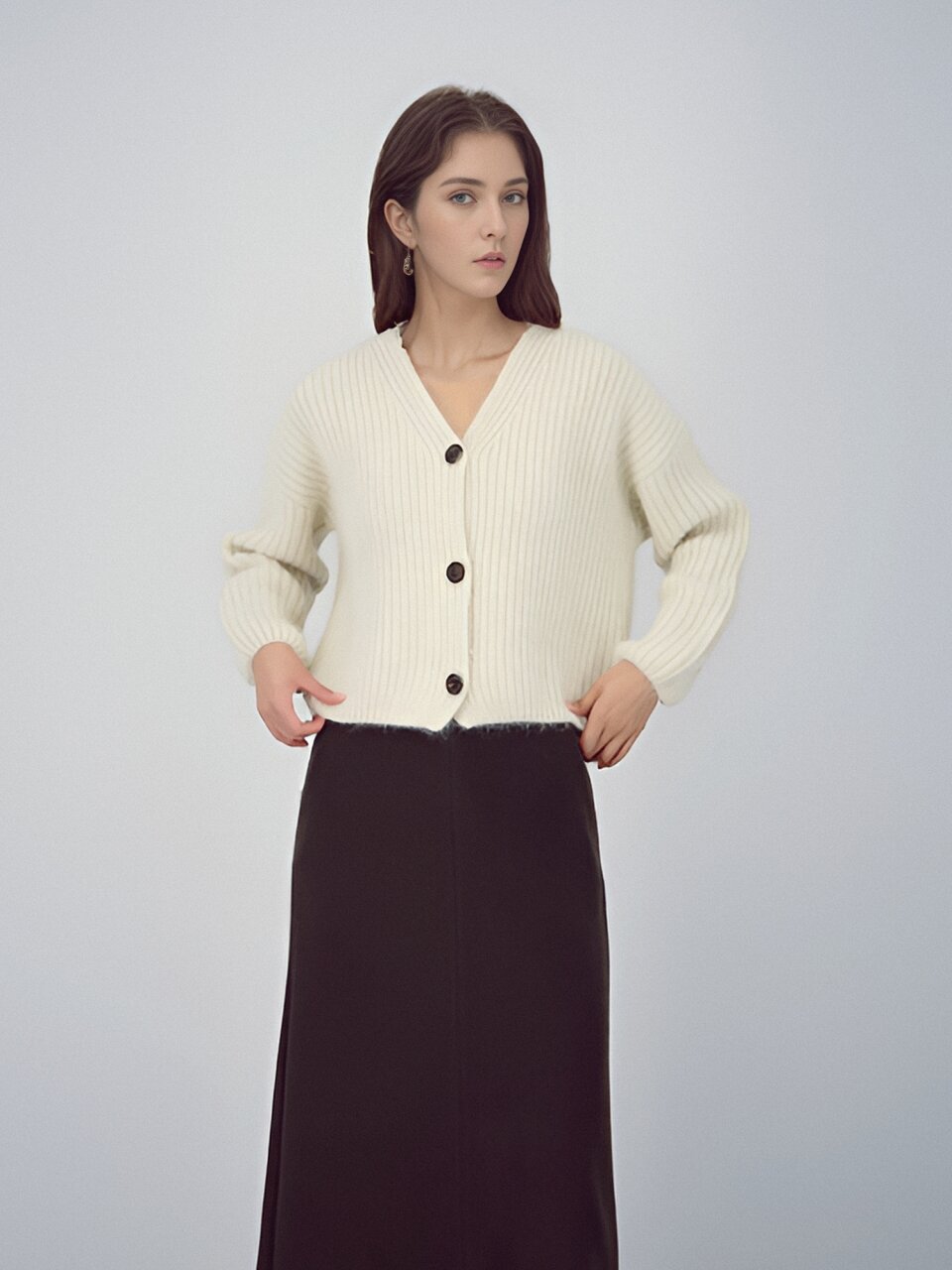 Rabbit Heavy Cardigan _Ivory