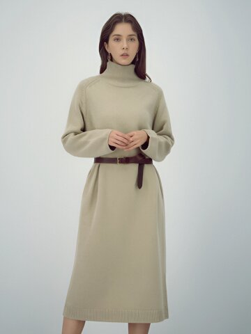 Turtlneck Wool Knit Dress