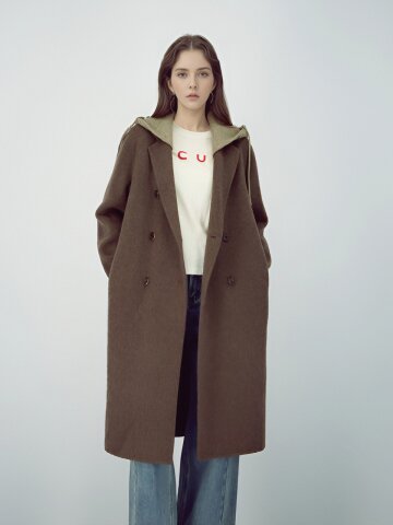 Detachable Hoodie Handmade Coat _Brown
