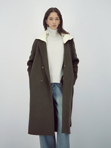 Detachable Hoodie Handmade Coat _Khaki