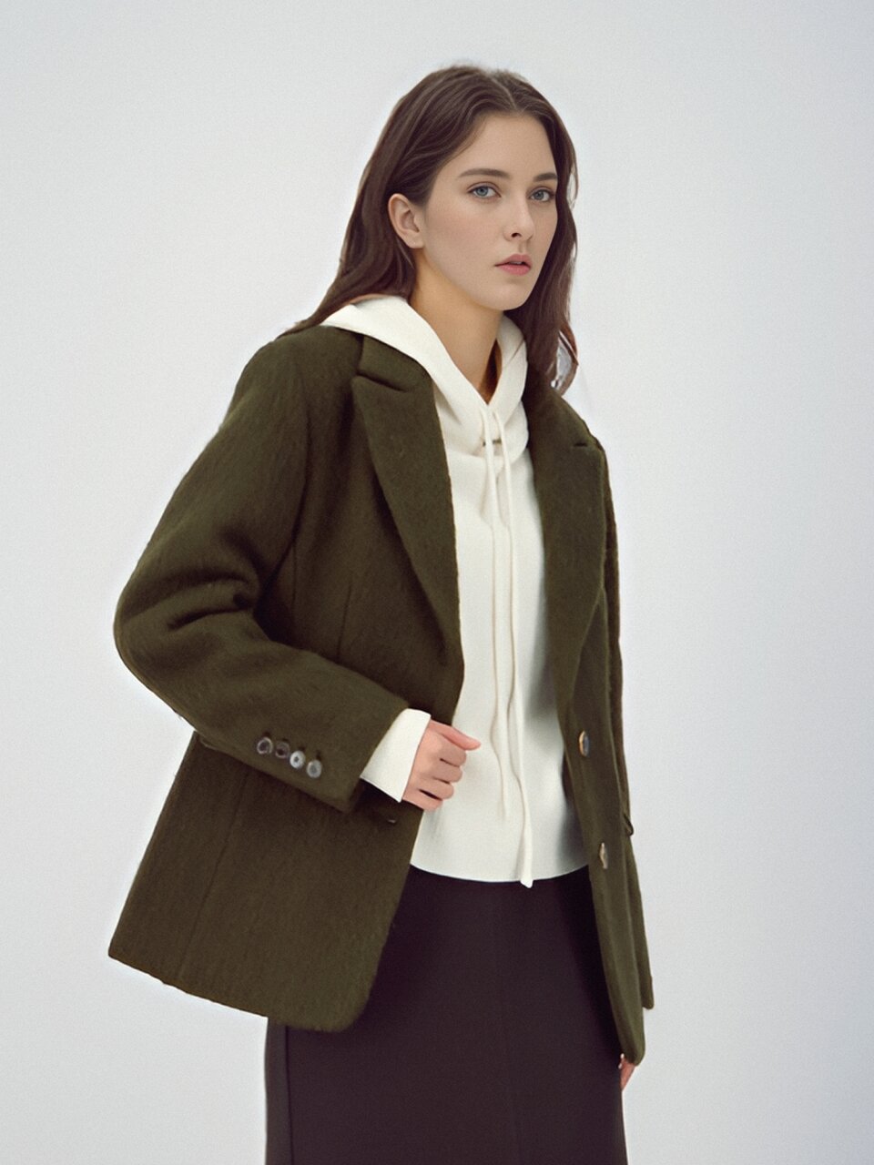 Alpaca Coat Jacket _Brown