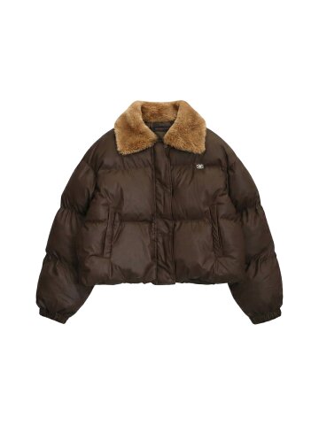 PLUSH FUR COLLAR JUMPER_CAMEL