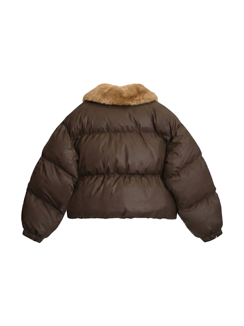 PLUSH FUR COLLAR JUMPER_CAMEL