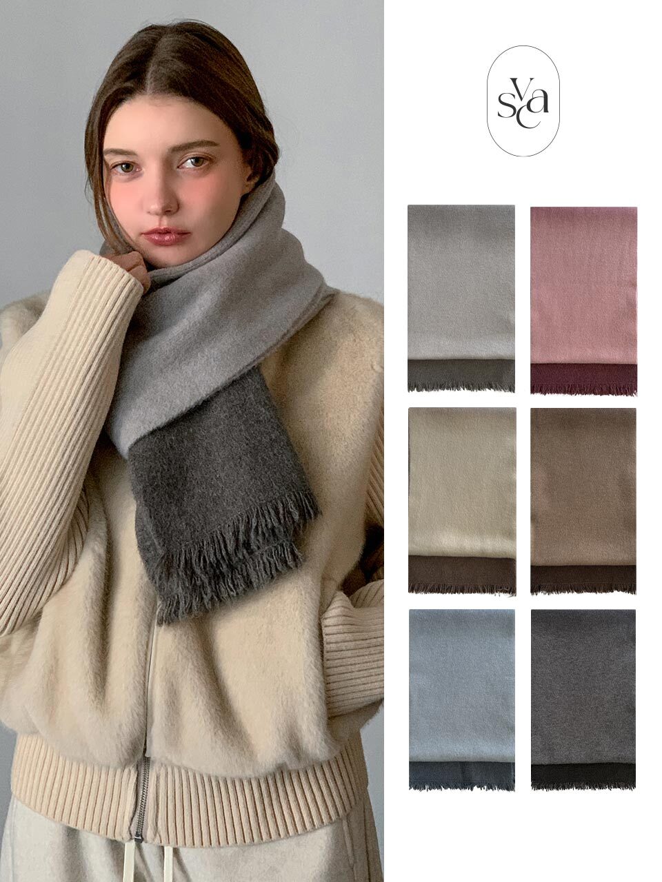 Solid Two-Tone Muffler (6colors)