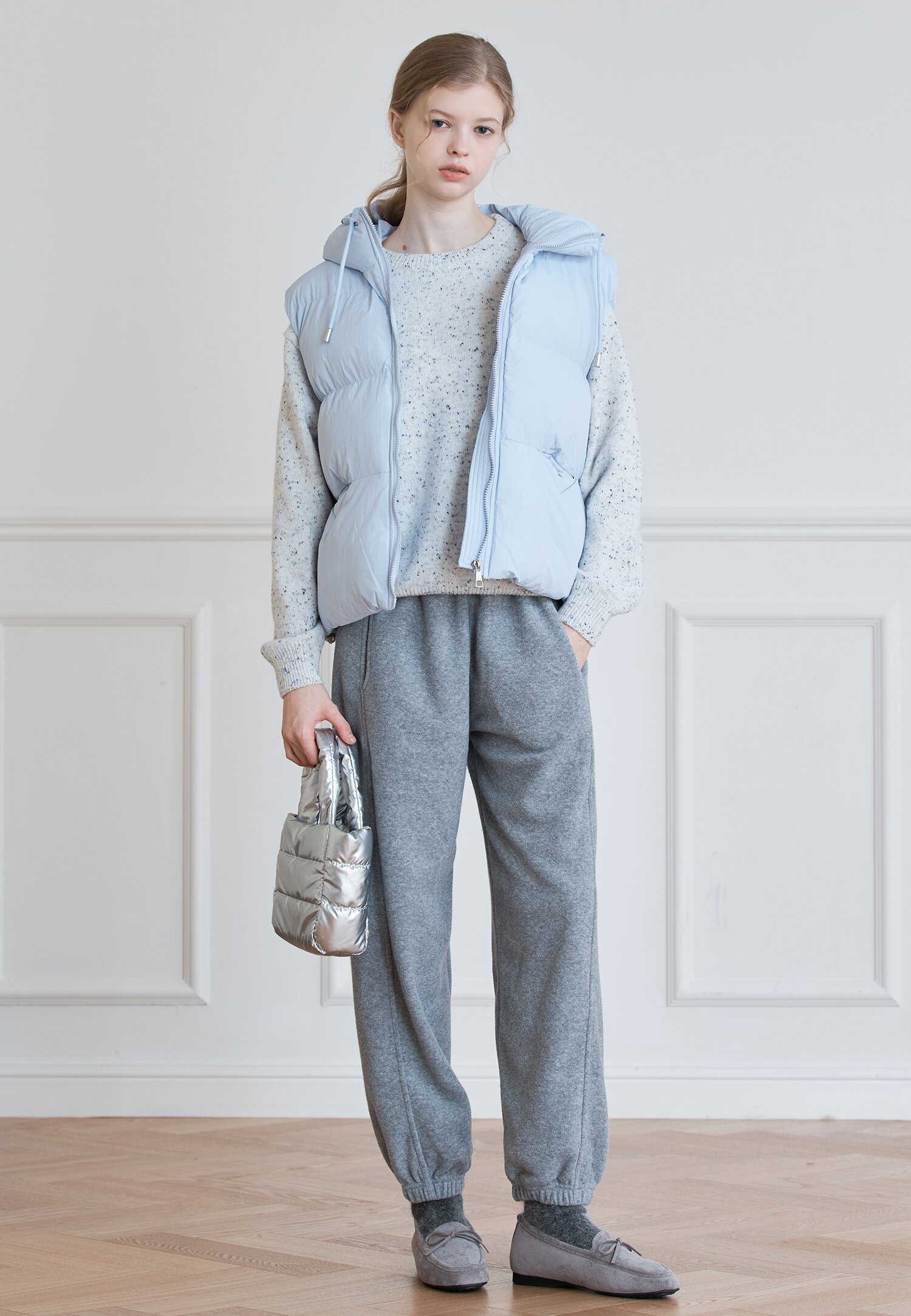 [바바단독] PADDED QUILTED TODD BAG+KEYRING