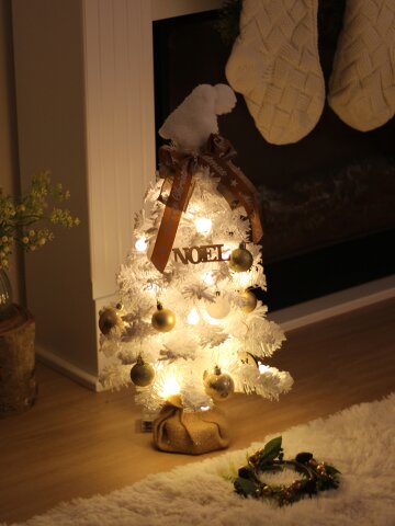 60cm 화이트 골드 크리스마스미니트리 DIY 세트