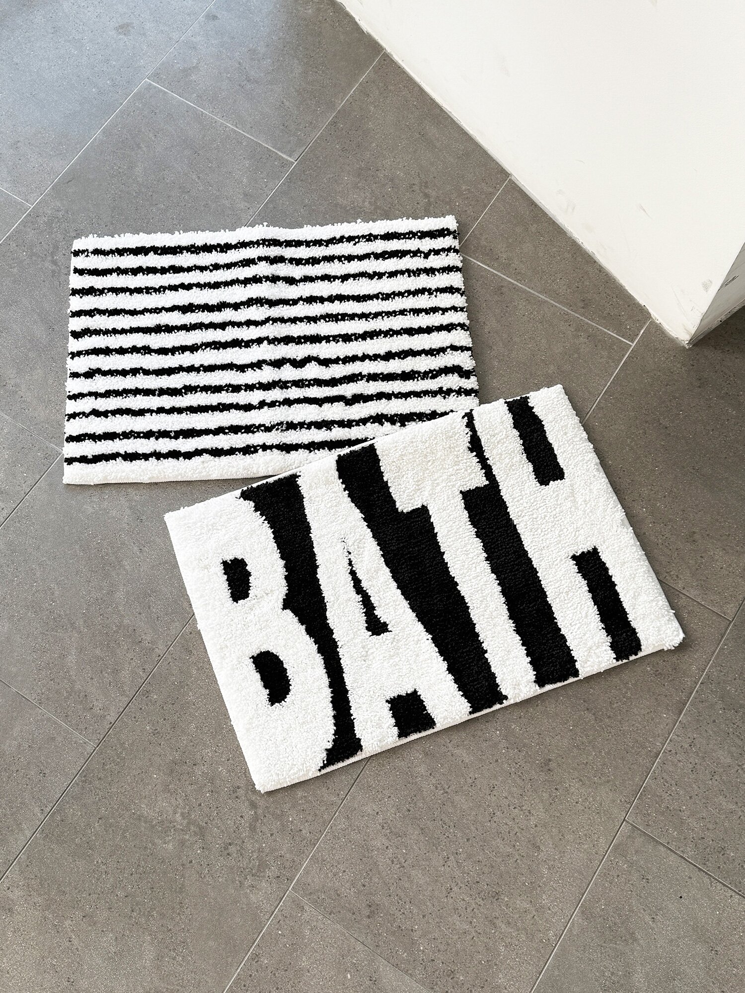 BATH 스트라이프 욕실 화장실 현관 미끄럼방지 발매트 40x60